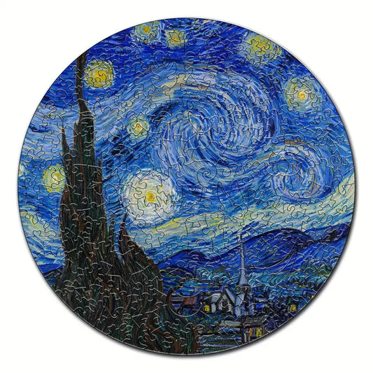 Round Wooden Puzzles - Starry Night