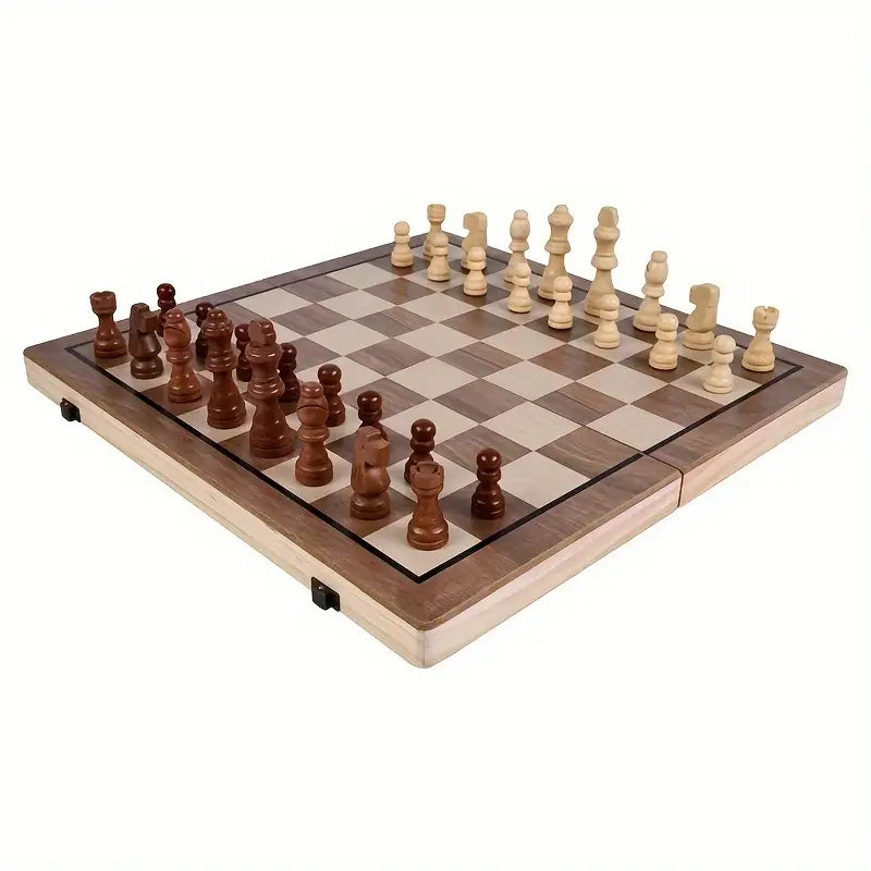 Premium Wood Chess Set with Checkers pieces