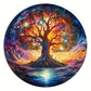 Round Wooden Puzzles - Starry Night Tree Of Life