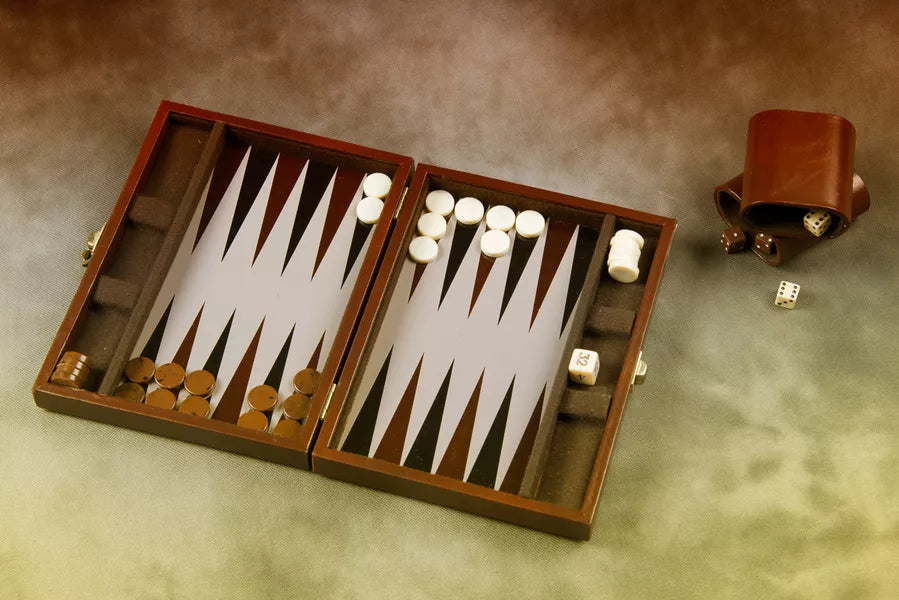 Rental - Backgammon Leather Bond Hinge Box
