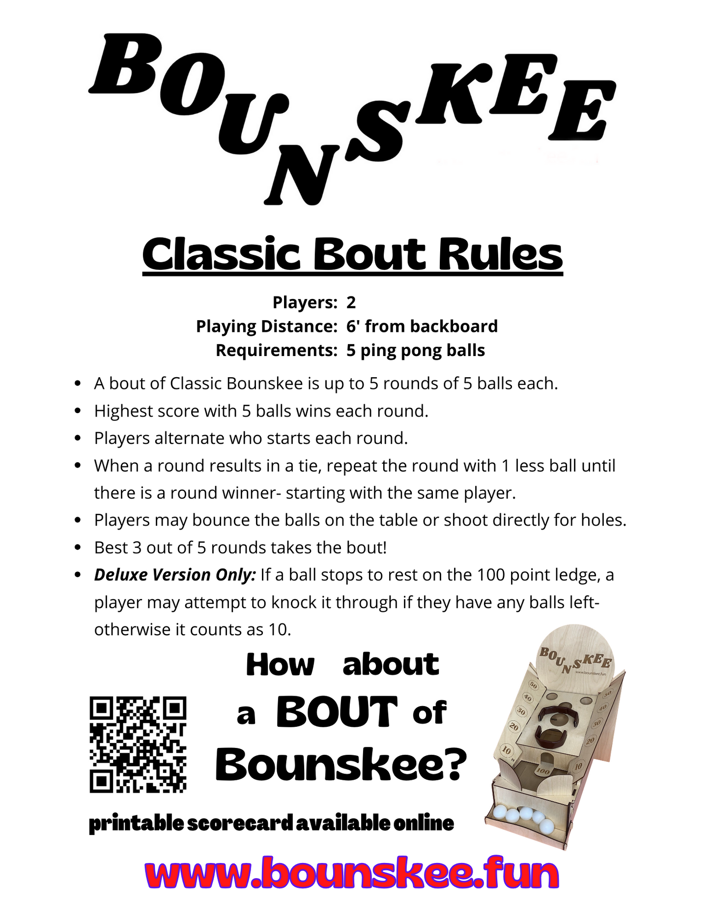Adults Bounskee Tournament! Info and Sign up! Special Promotion - FREE!