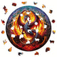 Round Wooden Puzzles - Fiery Dragon