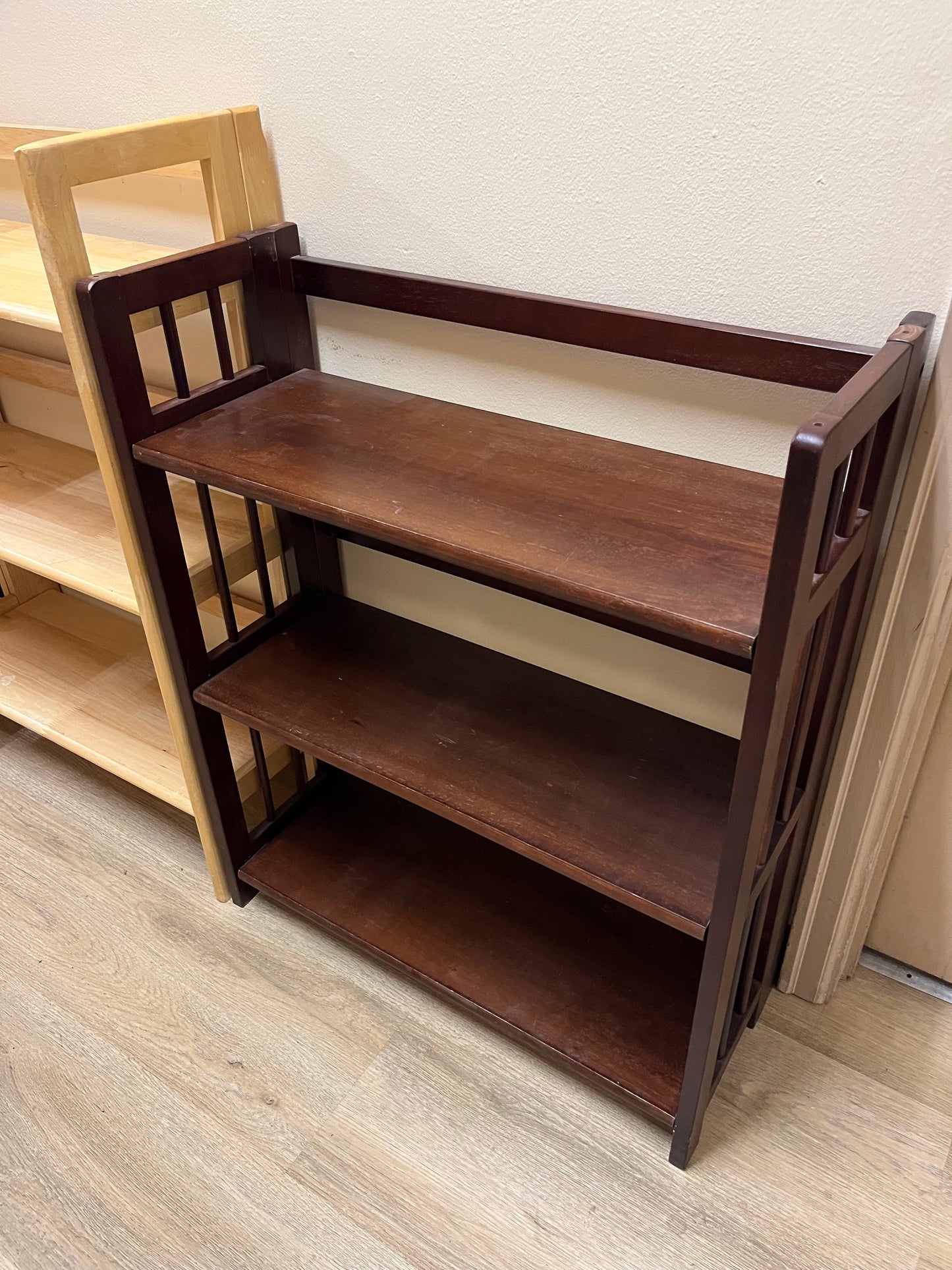 Sale - fold up bookcase 28" wide 38" tall 3 shelves