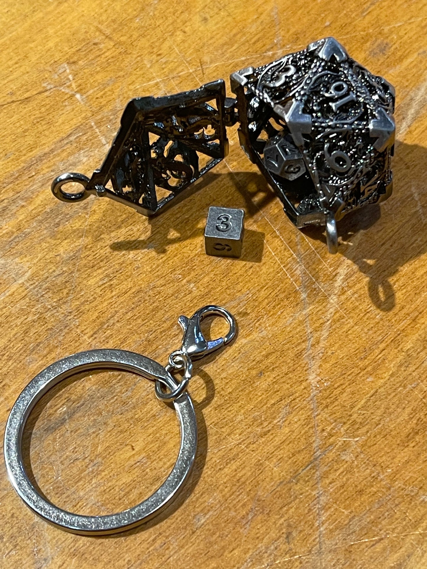 D20 Cage Dice Cage with 7 micro-dice