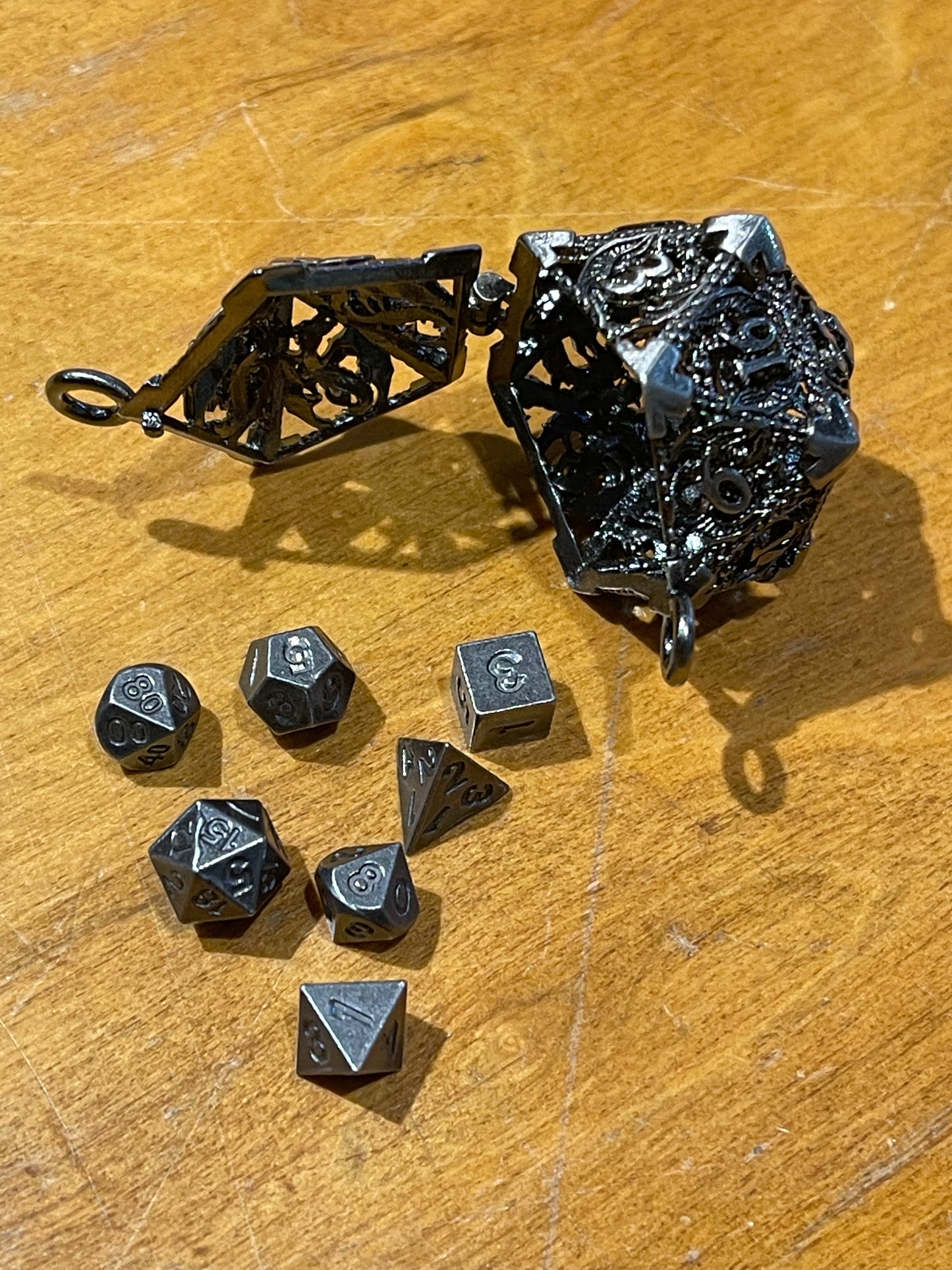 D20 Cage Dice Cage with 7 micro-dice