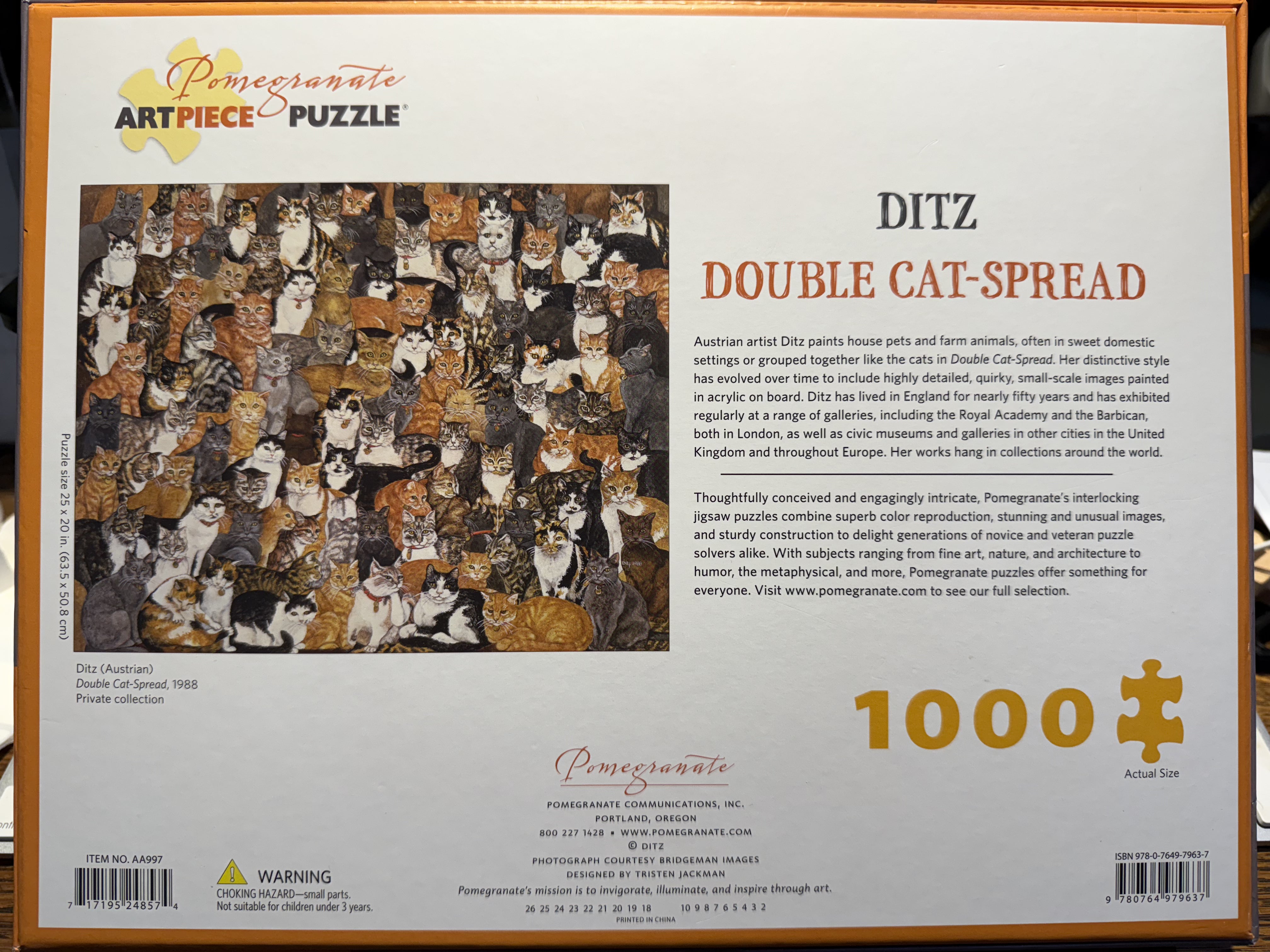 Rental - Ditz - Double Cat-spread 1000 piece Jigsaw Puzzle