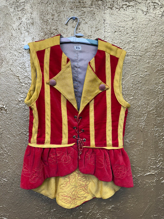 Costume - Waistcoat - Heavy Red/Gold velour