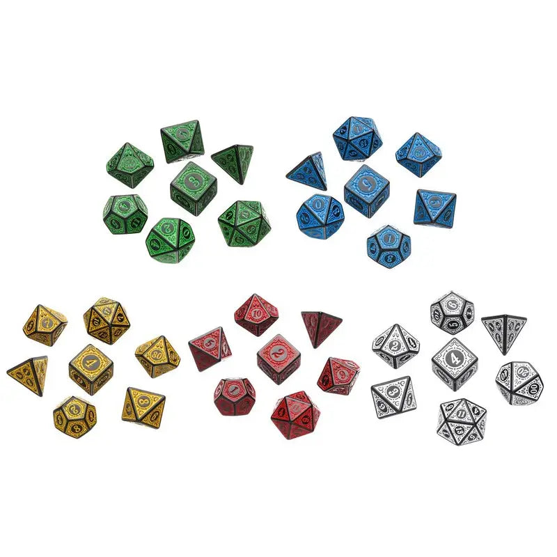 Premium Color Multi-Sided 7-Dice Set