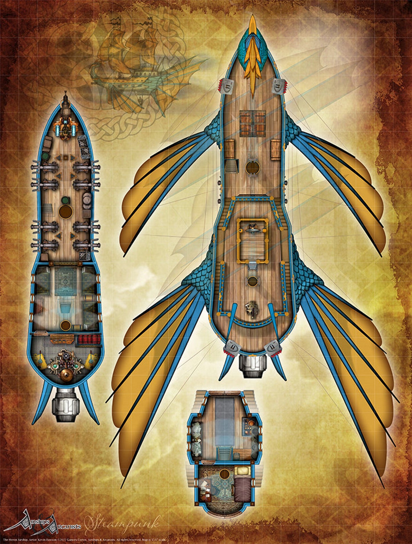 Airship Poster Map - The Heron Airship