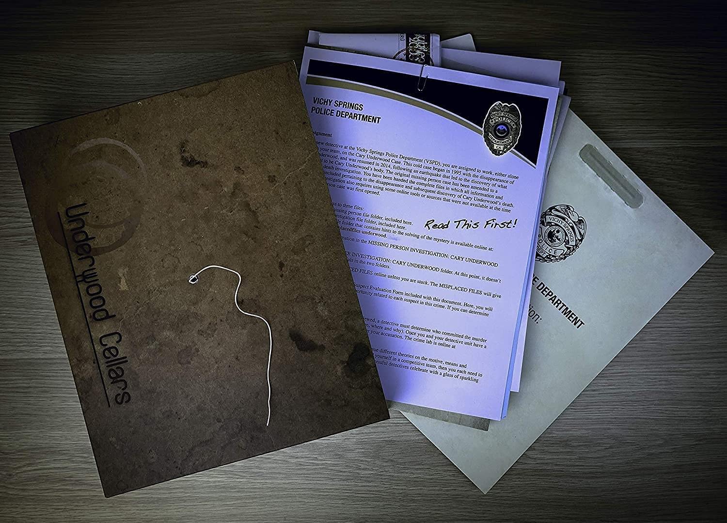 Rental - Underwood Cellars - Murder Mystery Party Case Files - Crime Investigation