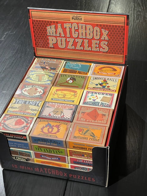 Conundrum House - Professor Puzzle Matchbox Puzzle - Display case of 15 varieties.