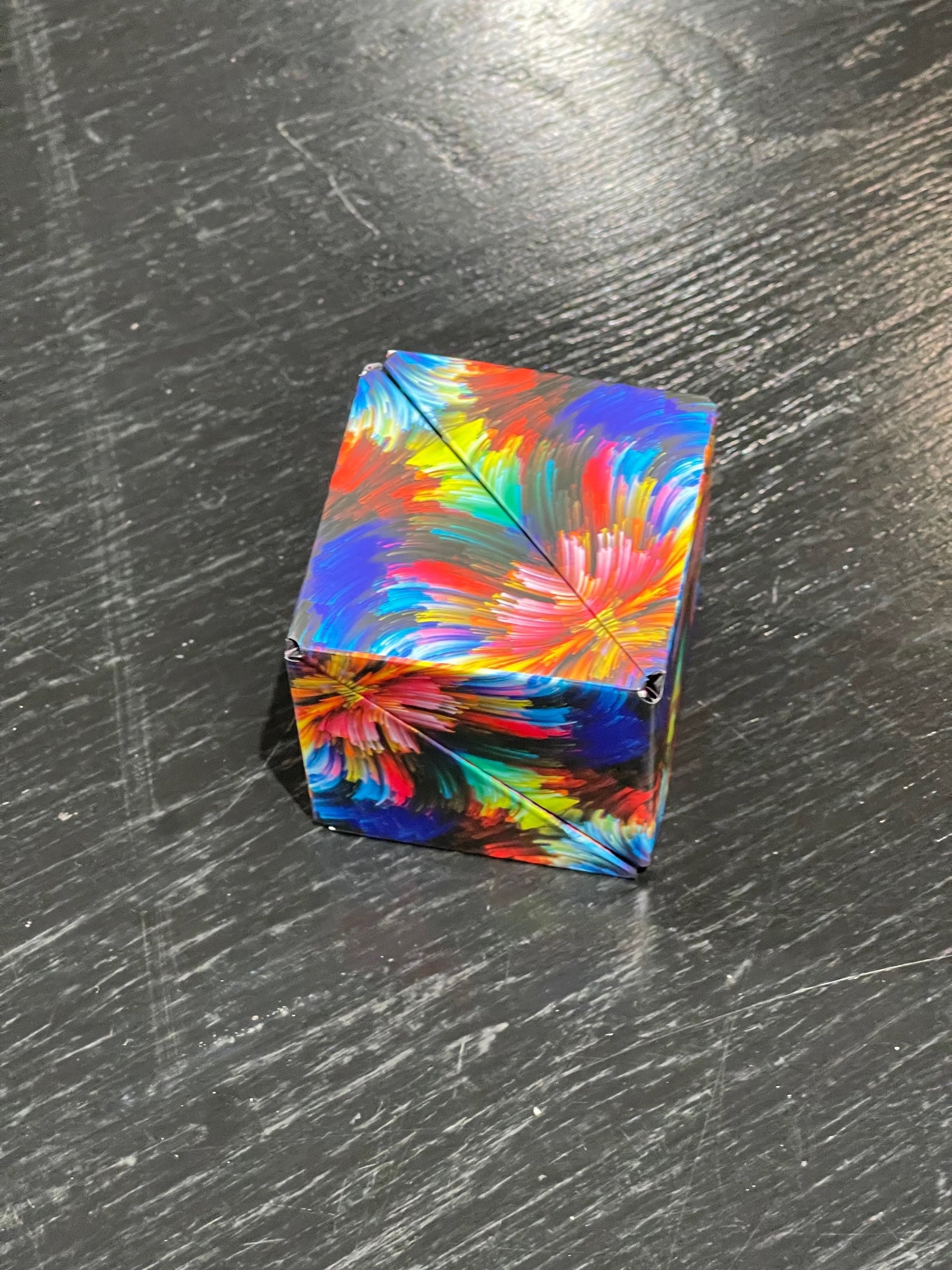 Conundrum House - Color Burst pattern. The base  shape of the over 70 shapes that the Unfolding Magnetic Magic Cube can be shaped into.