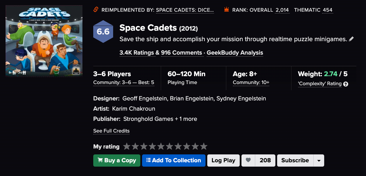 Rental - Space Cadets