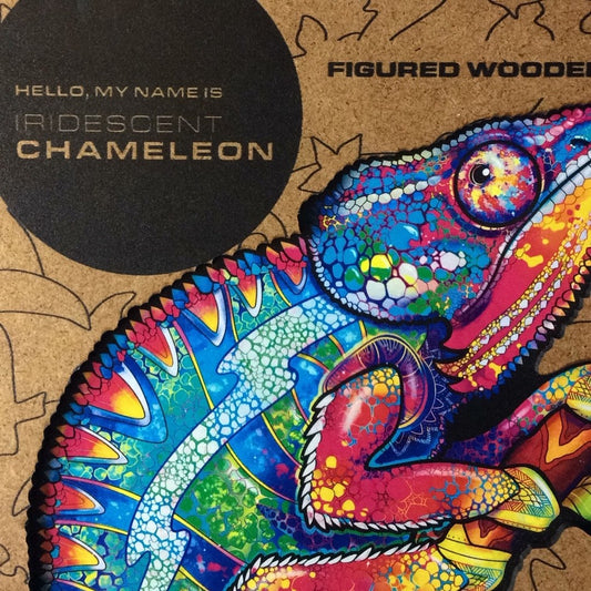 Rental - Unidragon Wooden Puzzle: Iridescent Chameleon - Conundrum House